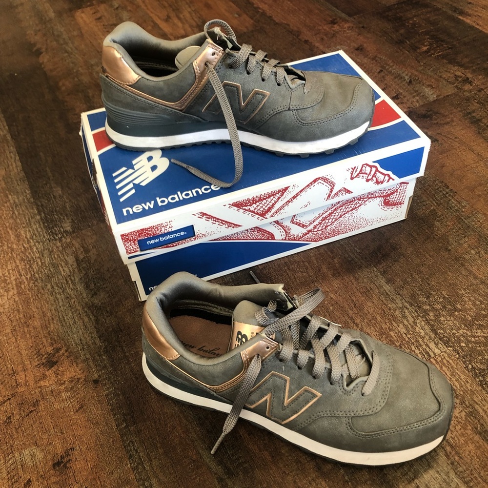 New Balance 574 Grey/Rose Gold